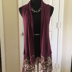 Lori Goldstein (LOGO) Vest w/Chiffon Trim
